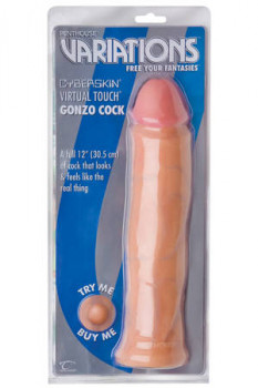 Фаллоимитатор Penthouse Variations CyberSkin Gonzo Cock телесного цвета - 30 см.
