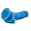Голубой реалистичный фаллоимитатор на присоске Neo 7.5Inch Dual Density Cock W. Balls - 19 см.