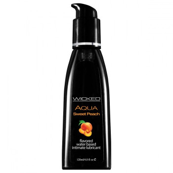 Лубрикант с ароматом спелого персика Wicked Aqua Sweet Peach - 120 мл.
