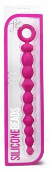 Розовая анальная цепочка-елочка Silicone Beads - 24,6 см.